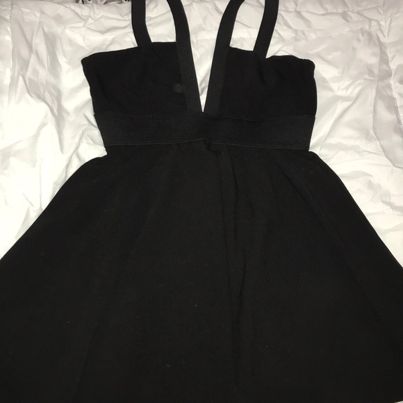 flowy black mini dress